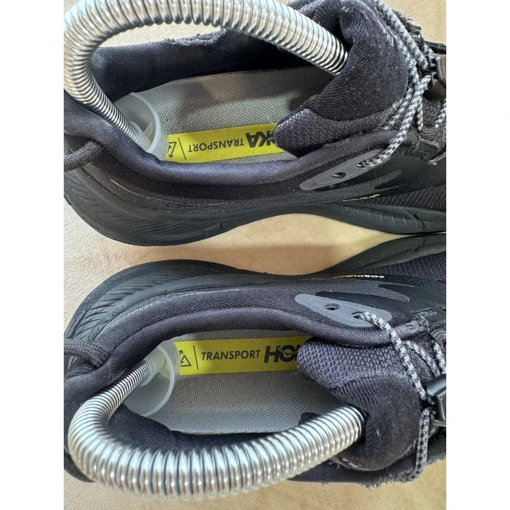 Hoka One One Transport Shoes Womens Size 7.5B Black Hiking Sneakers 1123154 BBLC